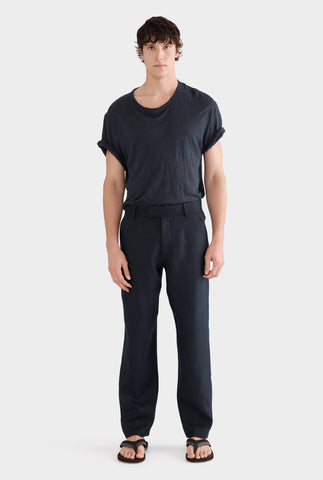 Tailored Linen Trouser - Navy