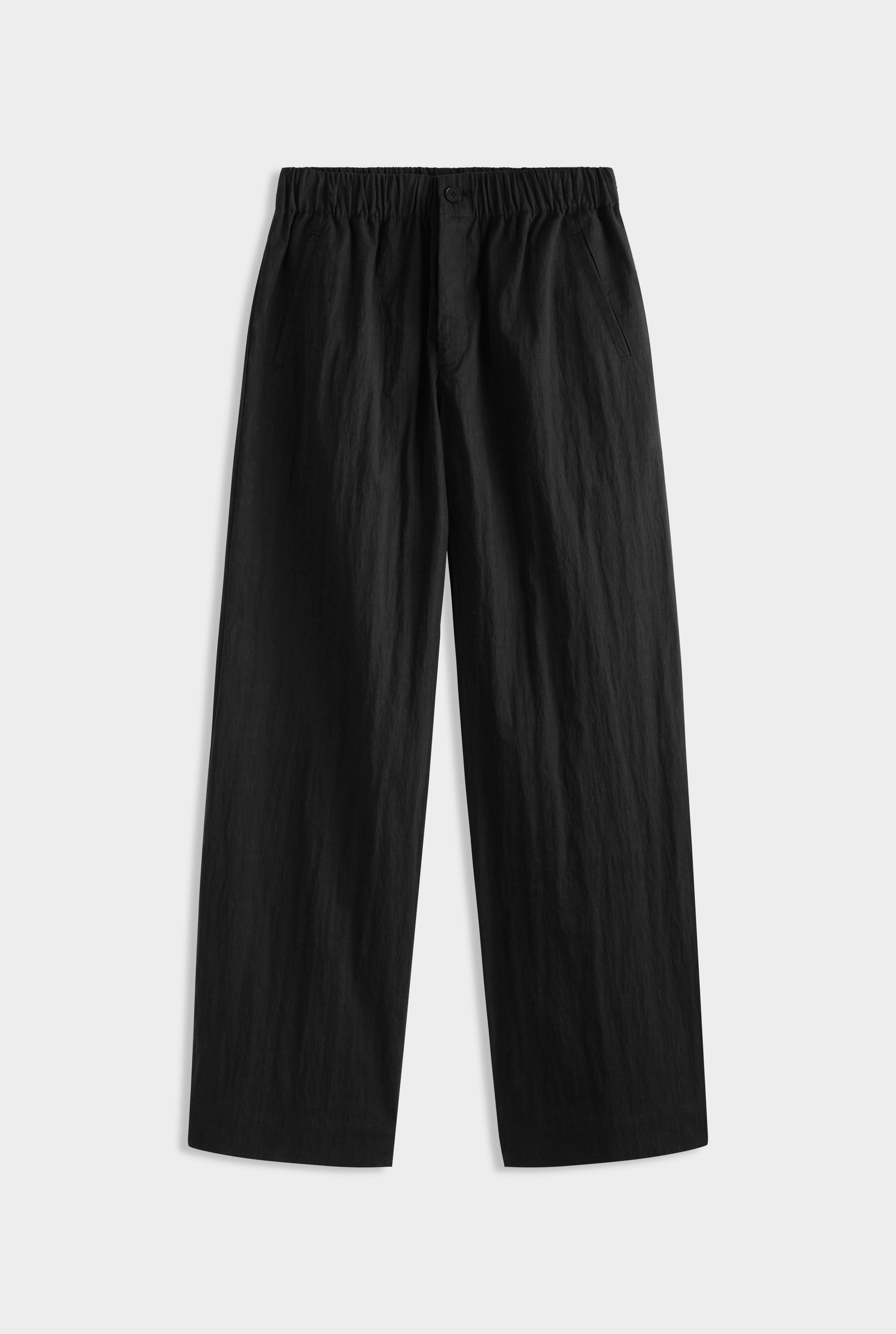 Cotton Nylon Parachute Pant - Black