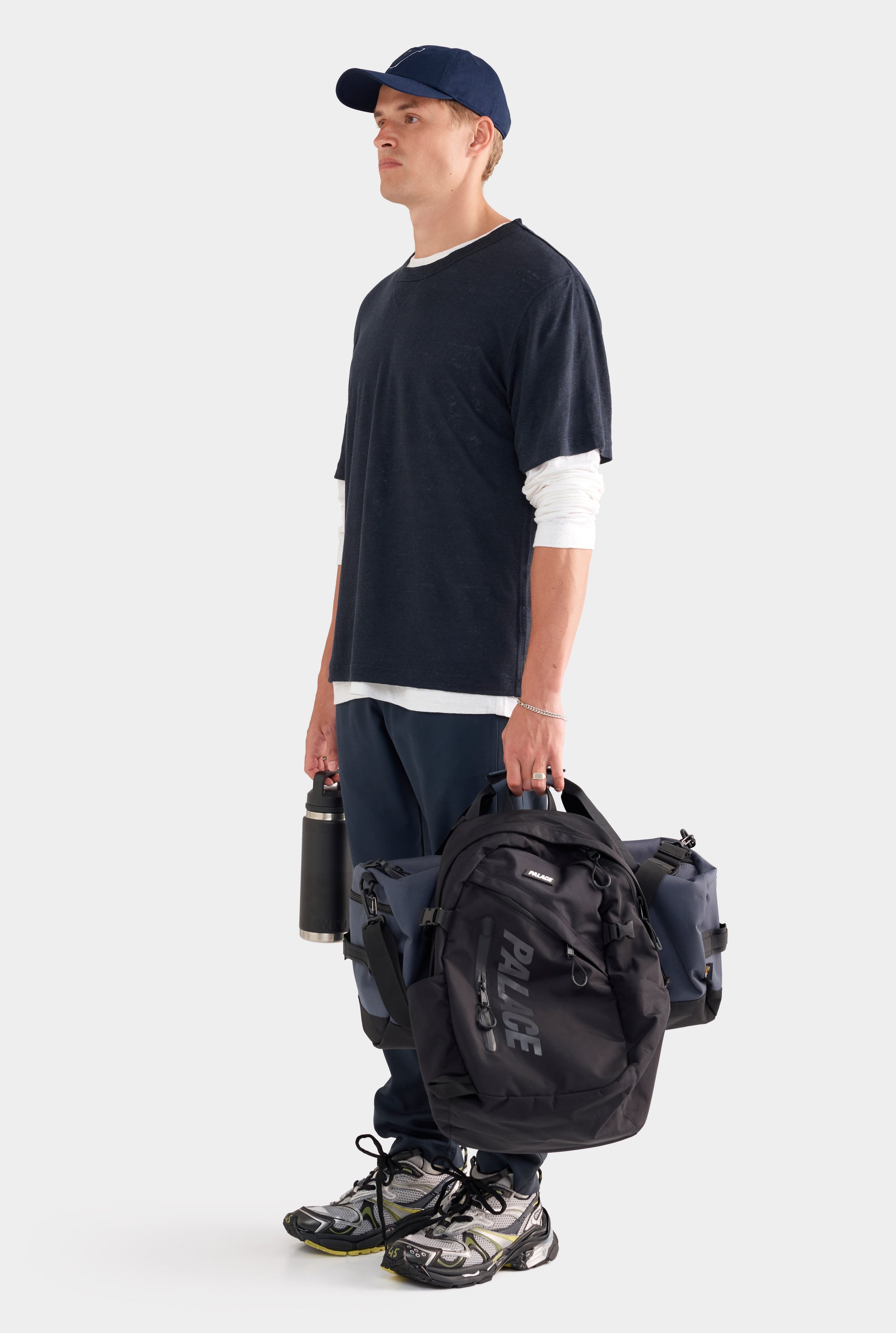 Coverstitch Linen T-Shirt - Navy