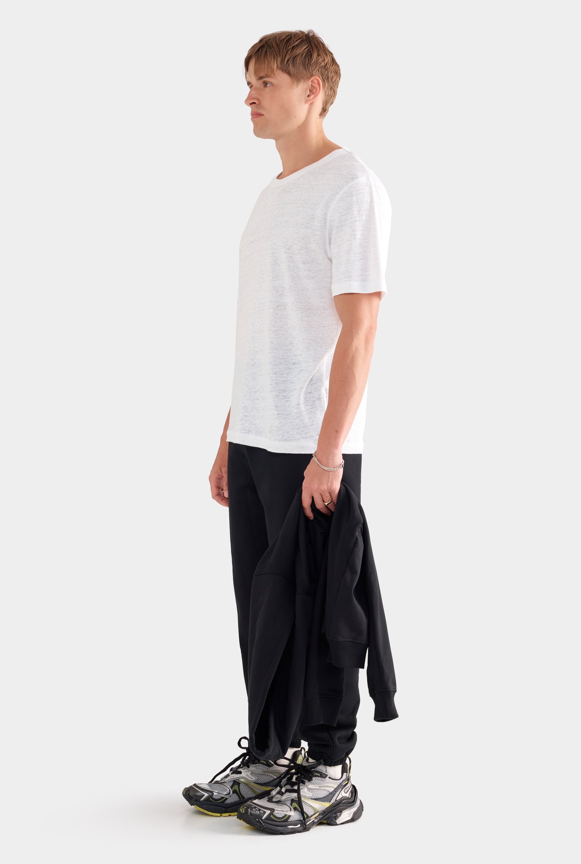 Coverstitch Linen T-Shirt - White