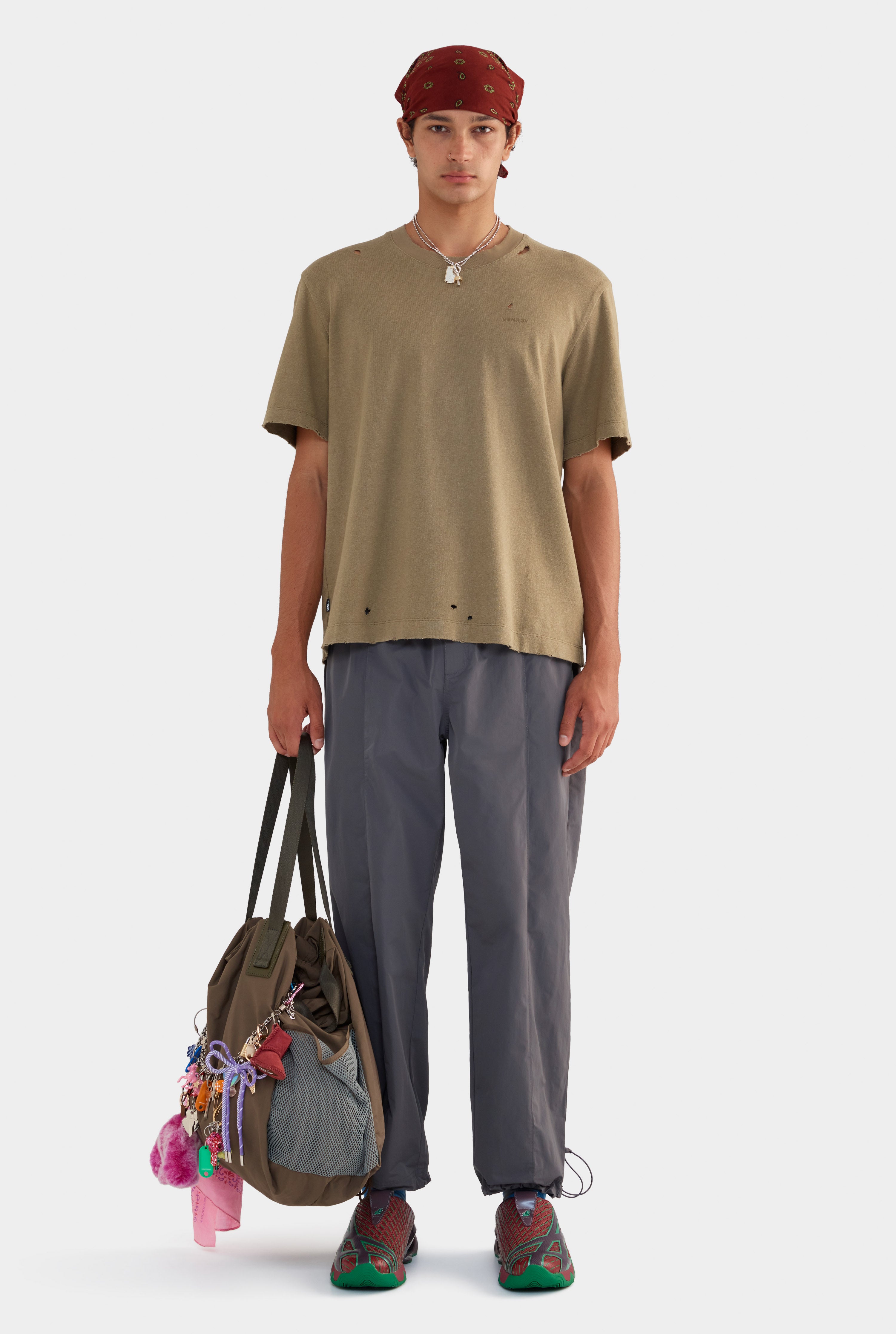 Distressed T-Shirt - Khaki