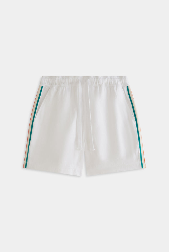 Lounge Short - Off White/Teal Orange Stripe Tape