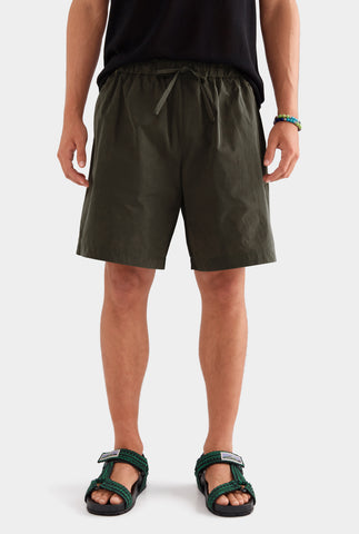 Oversized Taffeta Short - Forest Green