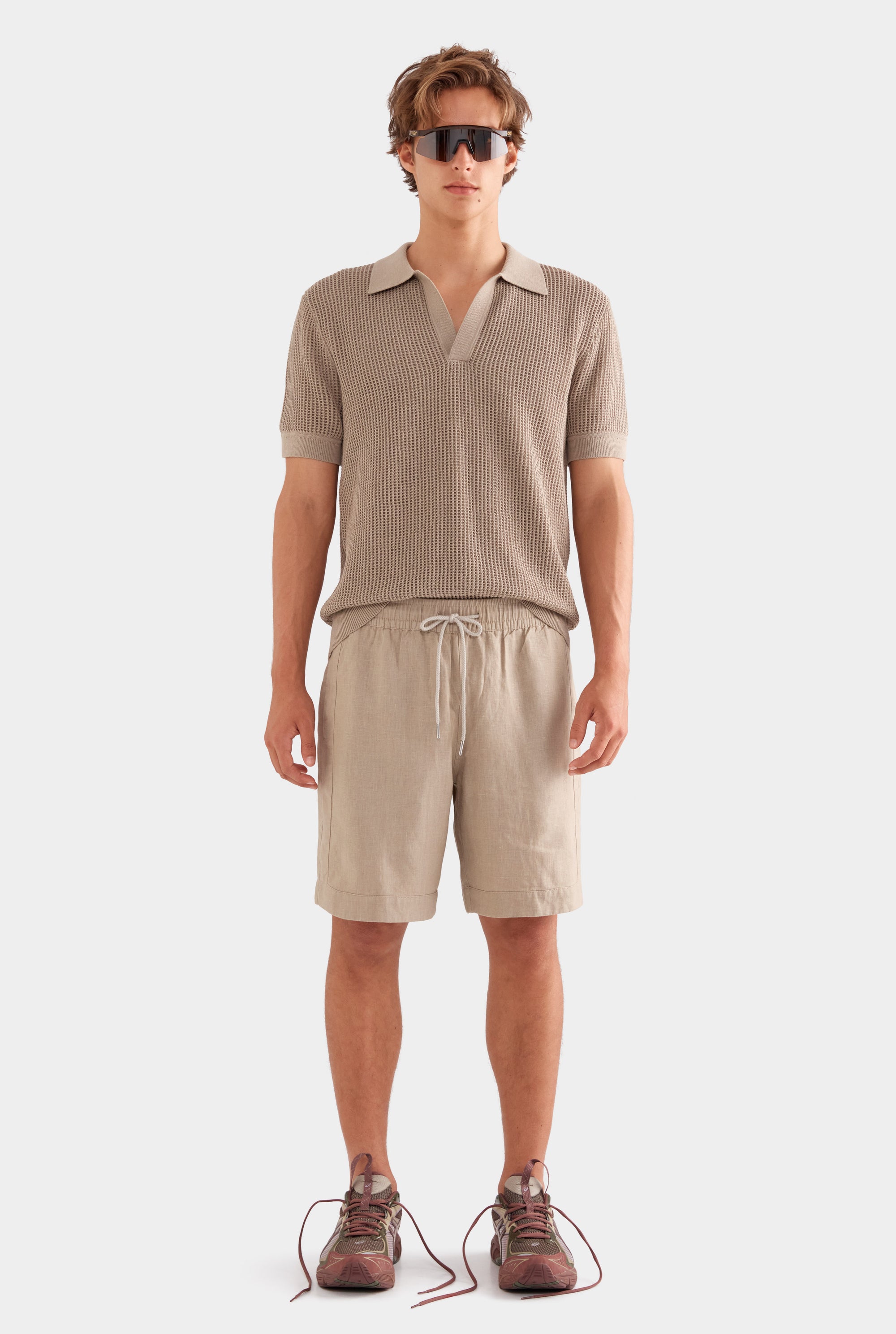 Panelled Bermuda Short - Pebble