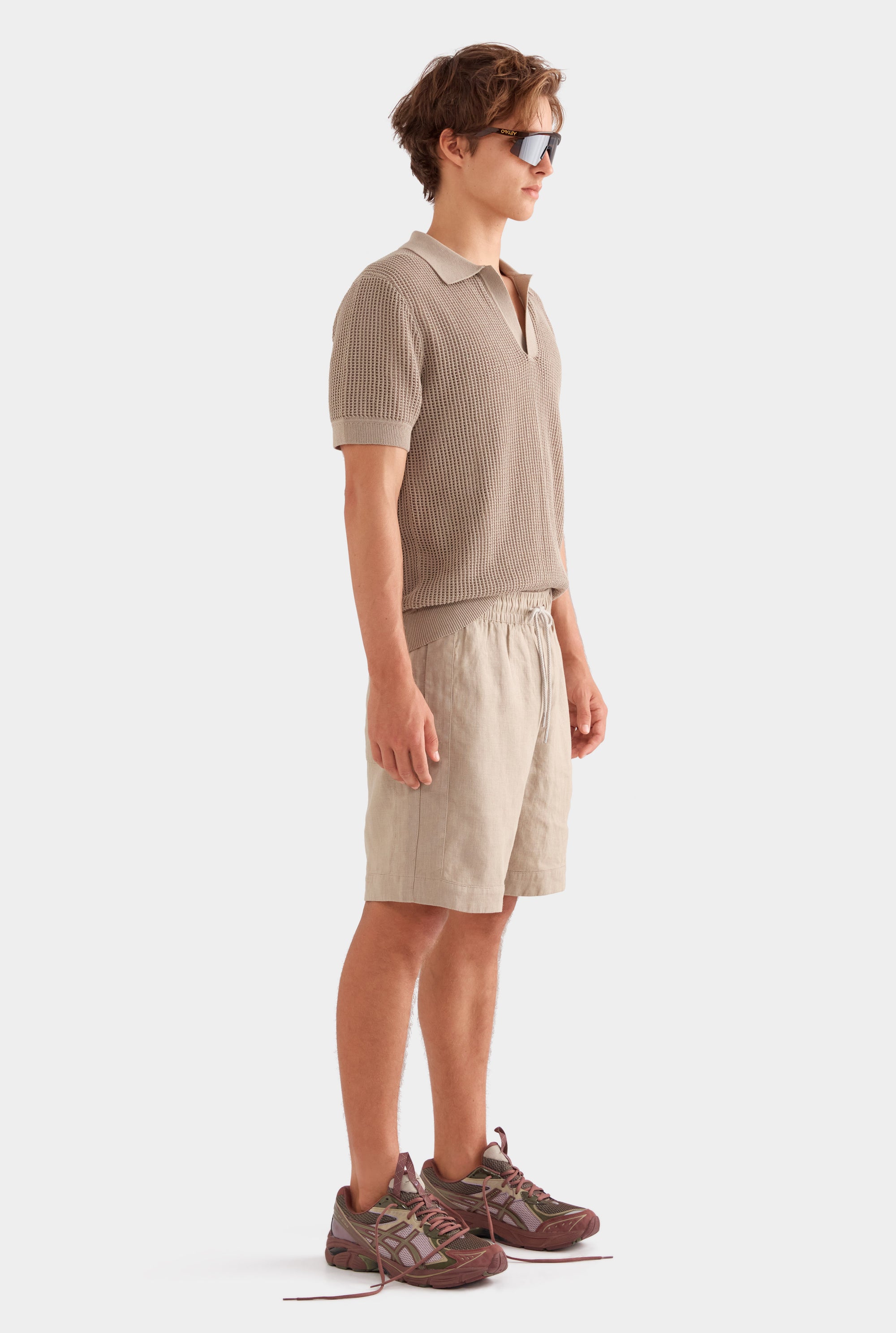 Panelled Bermuda Short - Pebble