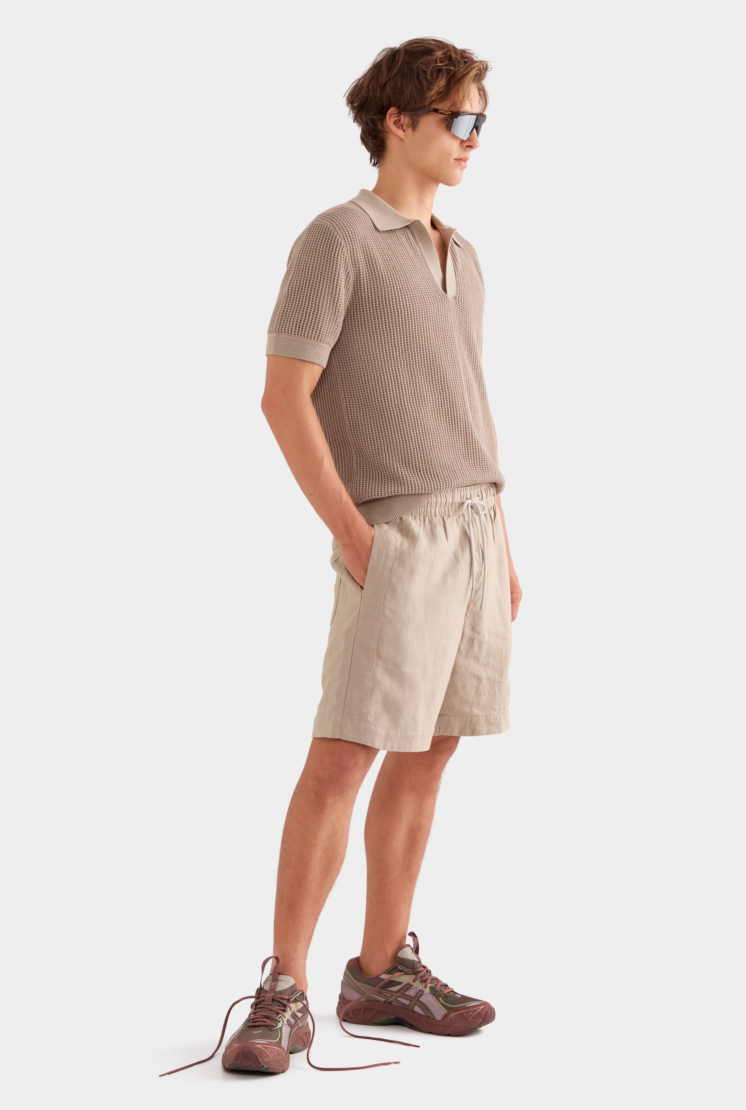 Panelled Bermuda Short - Pebble