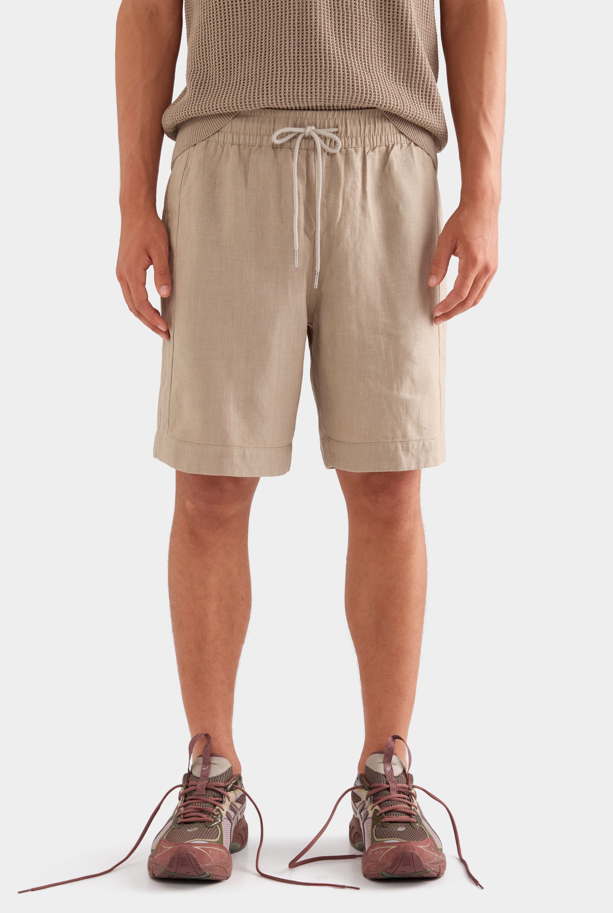 Panelled Bermuda Short - Pebble