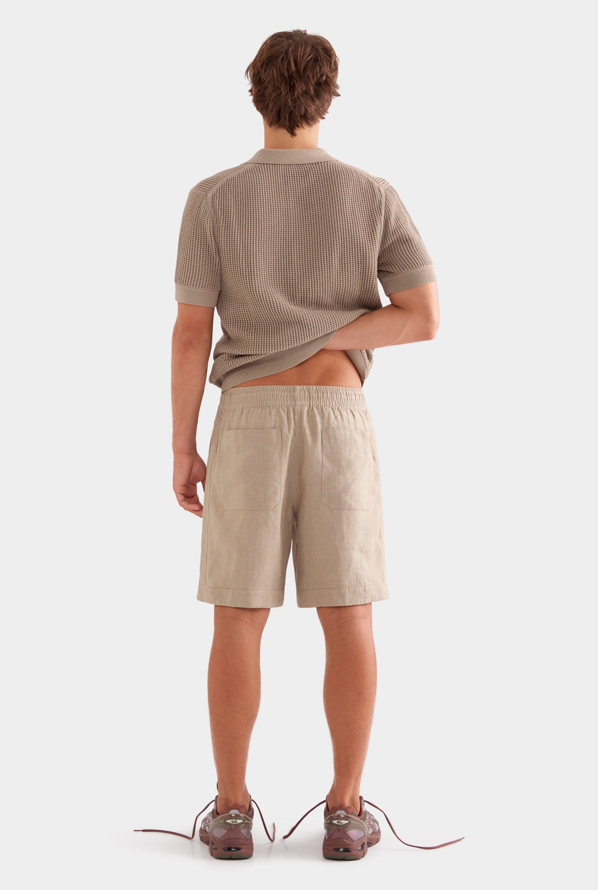 Panelled Bermuda Short - Pebble