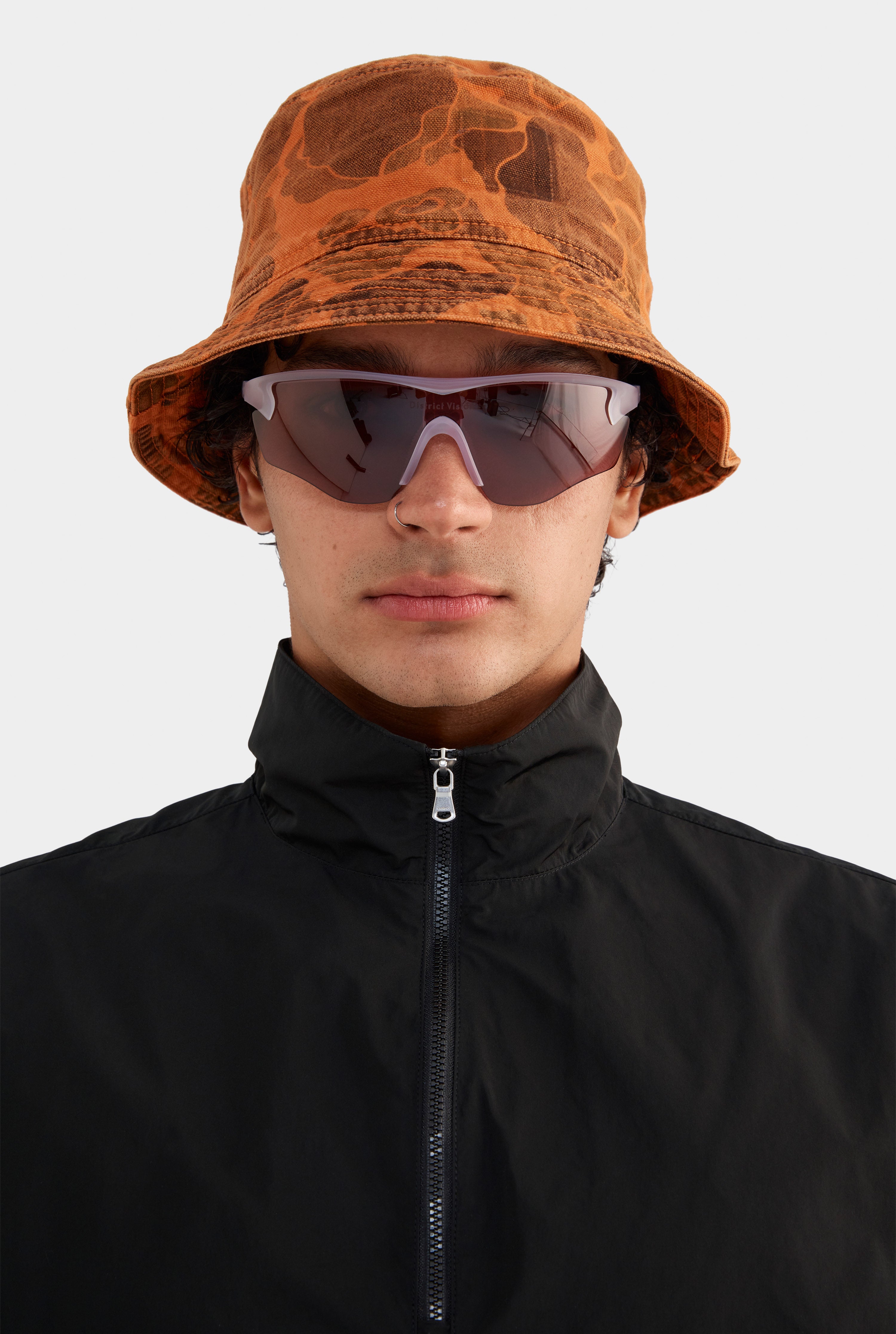 Panelled Nylon Quarter Zip - Black