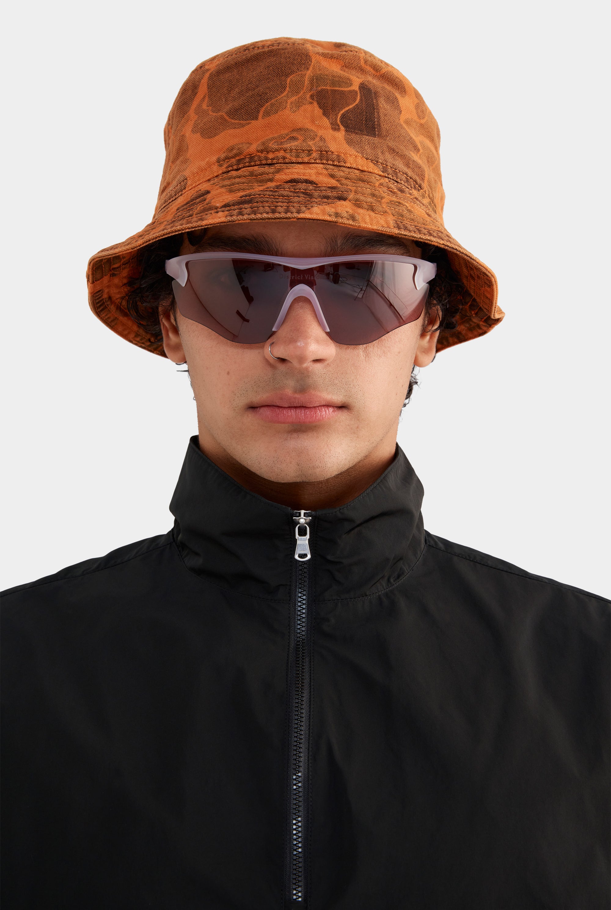 Panelled Nylon Quarter Zip - Black