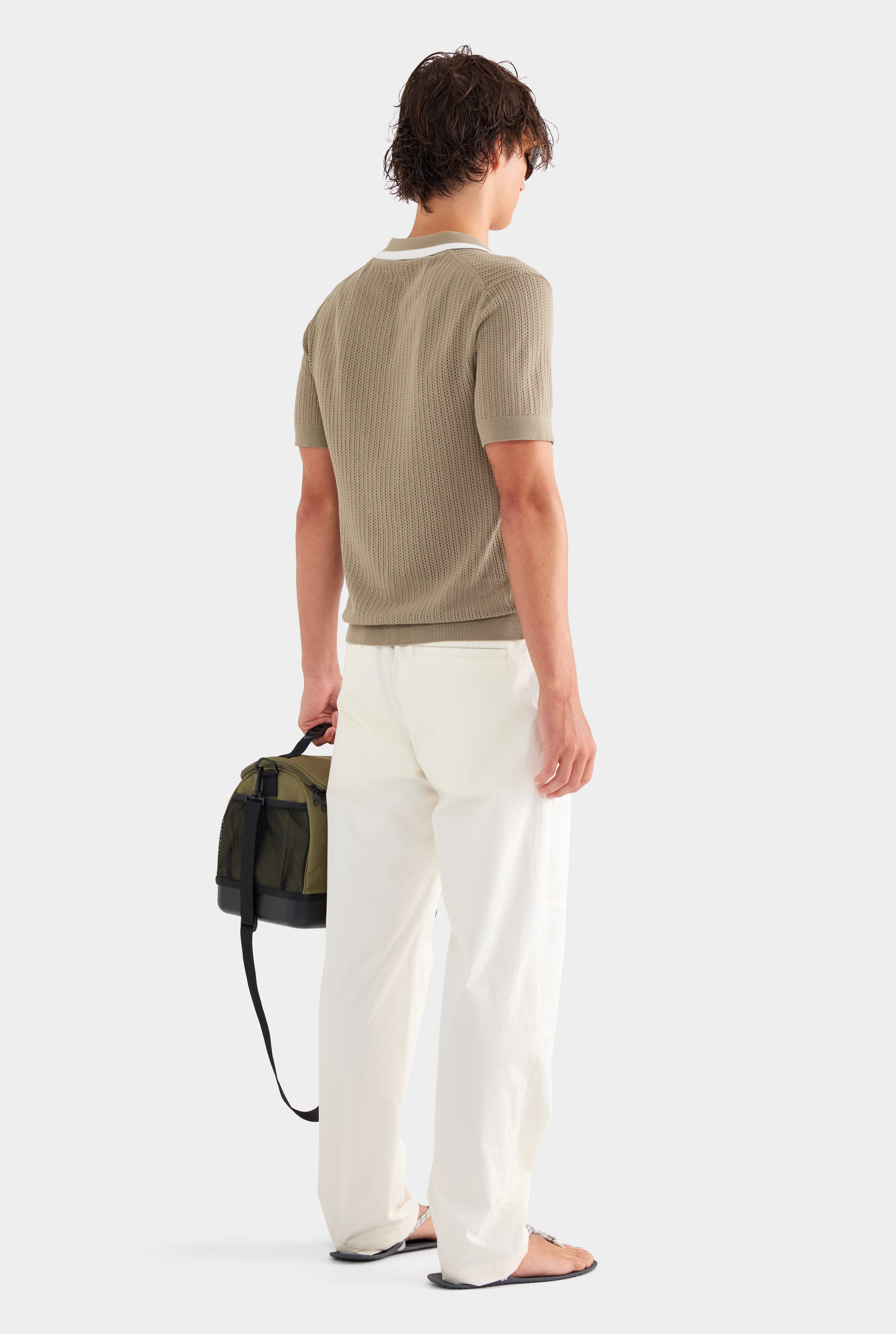 Panelled Poplin Trouser - Cream