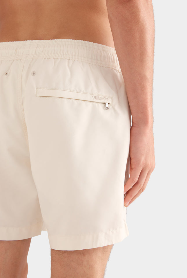 Printed Swim Short - Vanilla Cream/Siurell Stamp