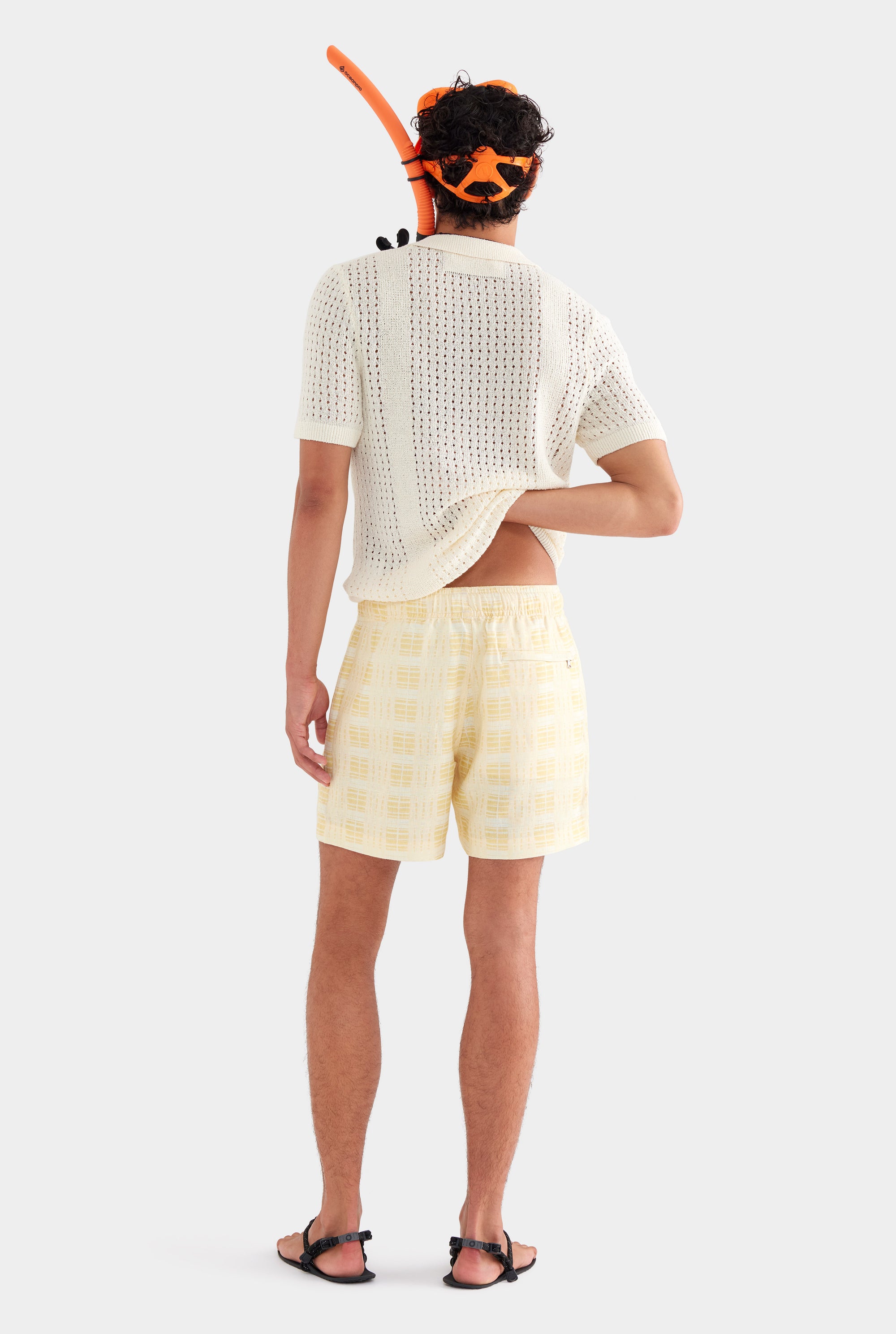 Printed Lounge Short - Yellow Painted Check