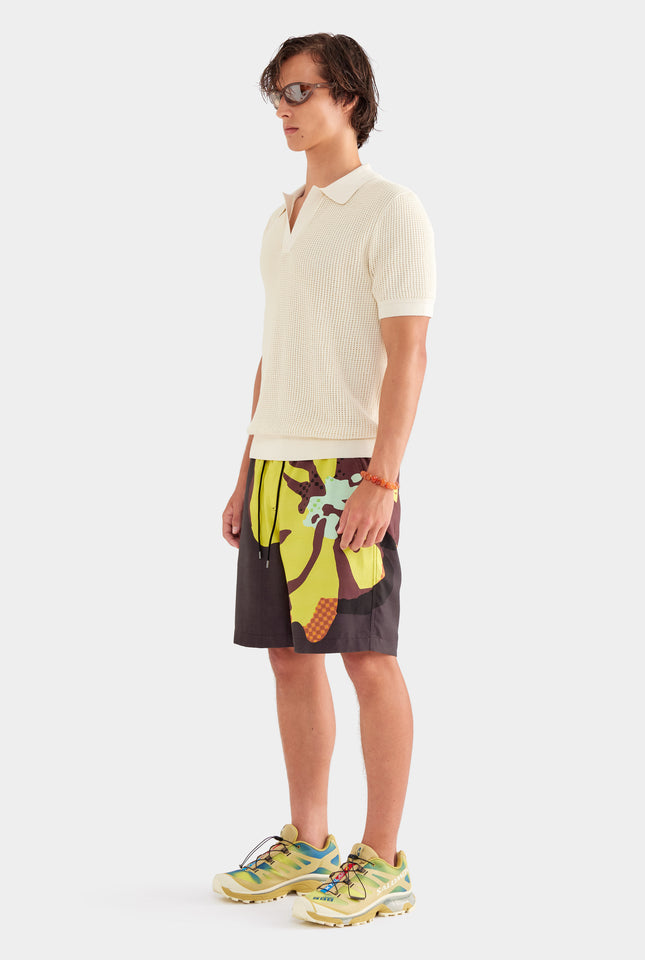 Double Layer Knit Polo - Cream