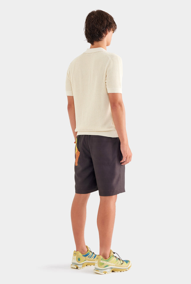 Double Layer Knit Polo - Cream