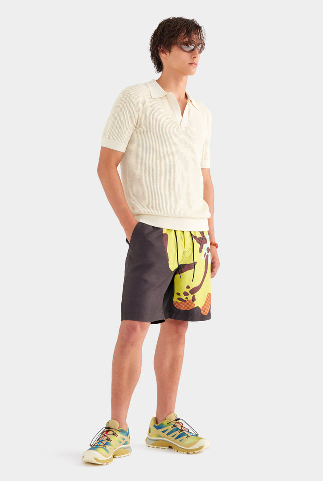 Double Layer Knit Polo - Cream