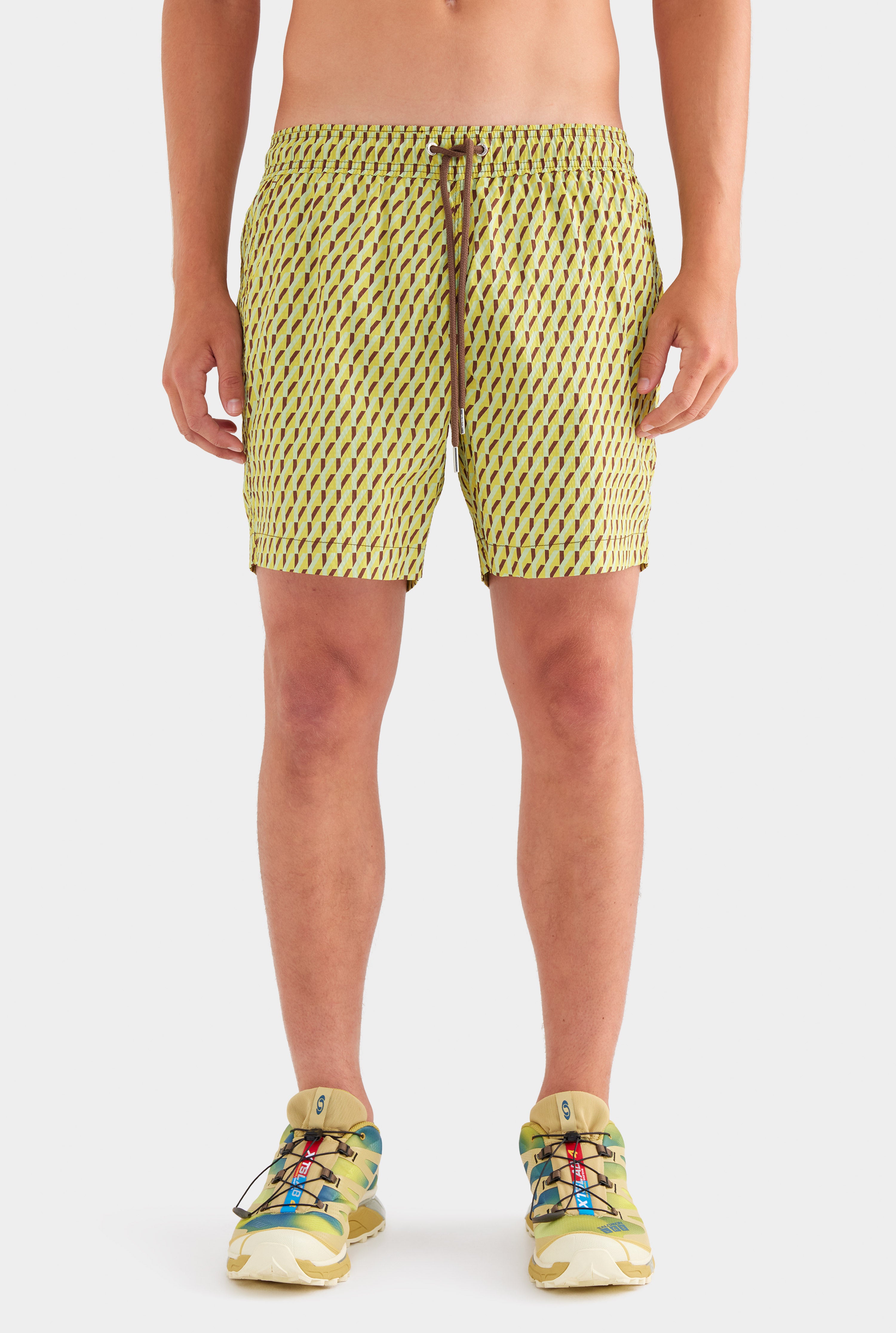 Printed Swim Short - Dijon/Lime V Monogram