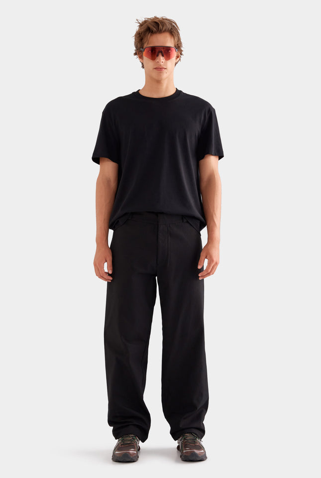 Straight Leg Cotton Canvas Pant - Black