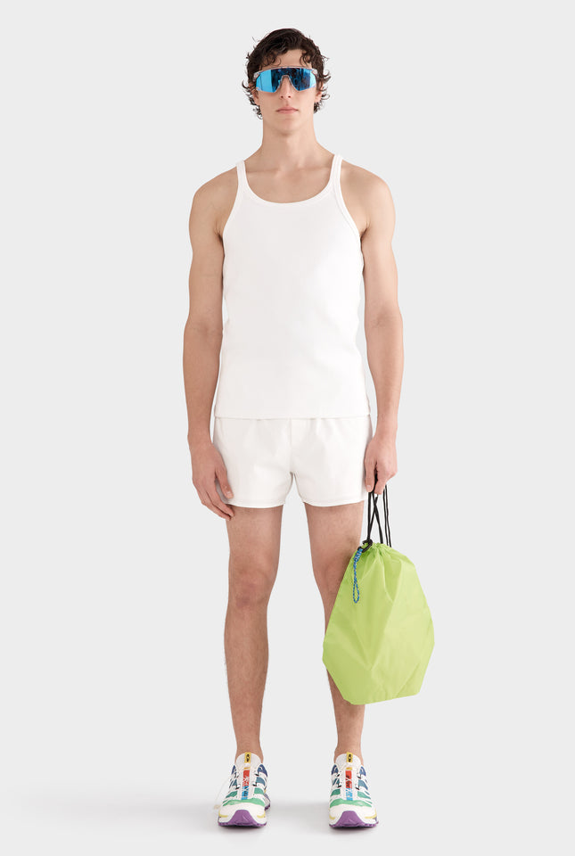 Slim Fit Jersey Rib Tank - Off White