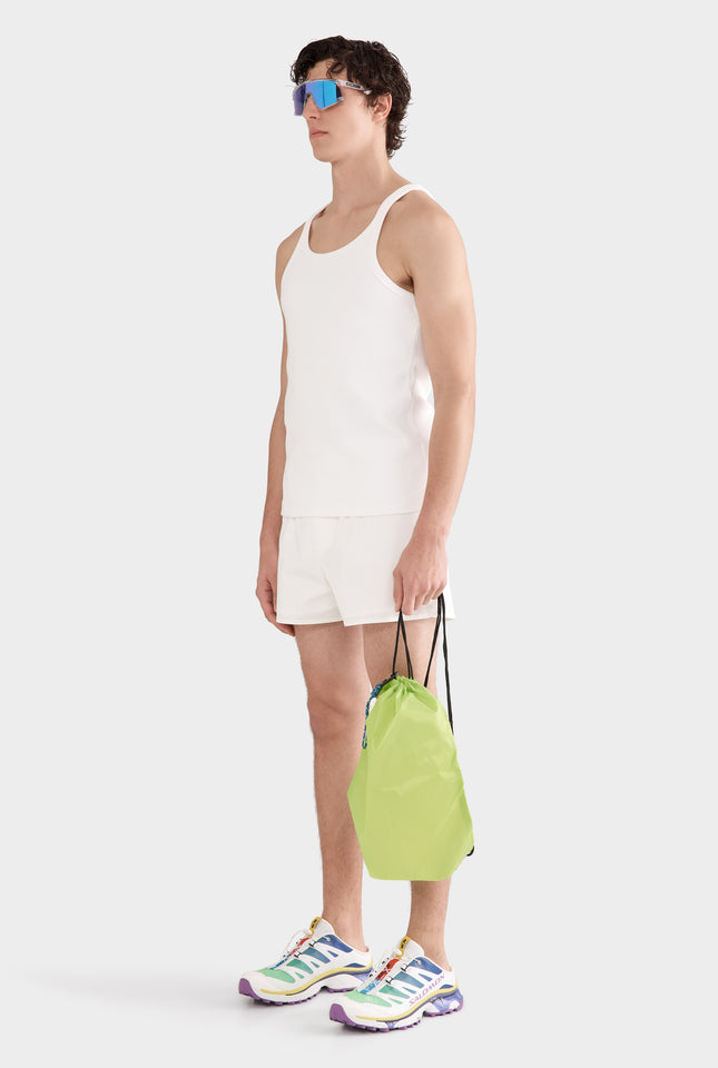 Slim Fit Jersey Rib Tank - Off White