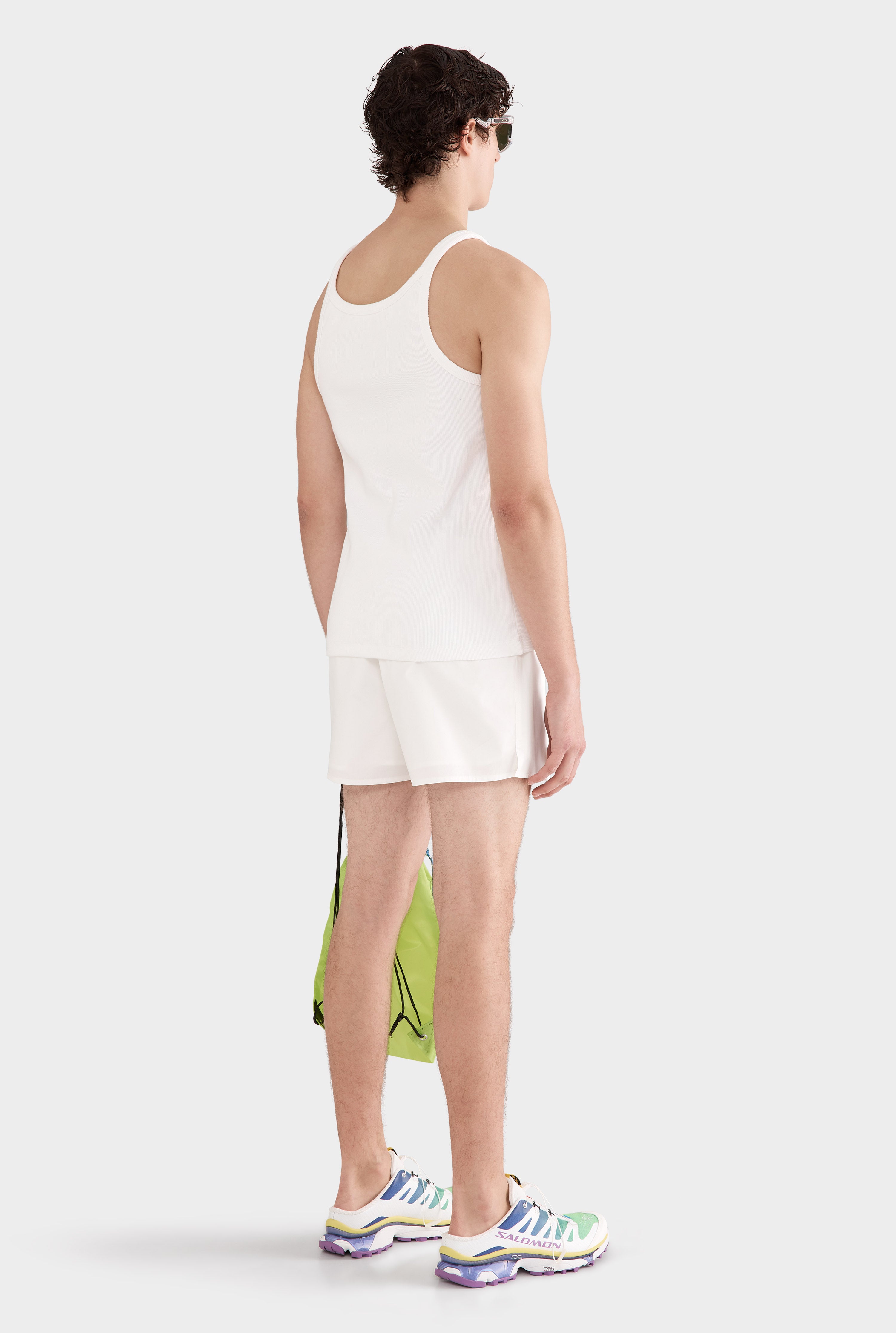 Slim Fit Jersey Rib Tank - Off White