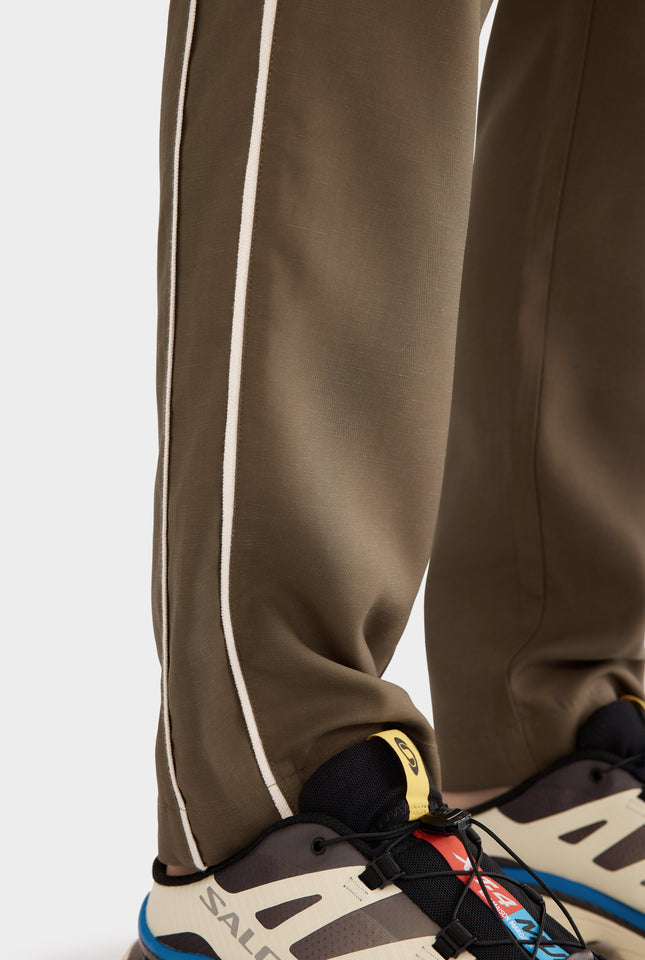 Tencel Lounge Chino - Olive/Crochet Tape