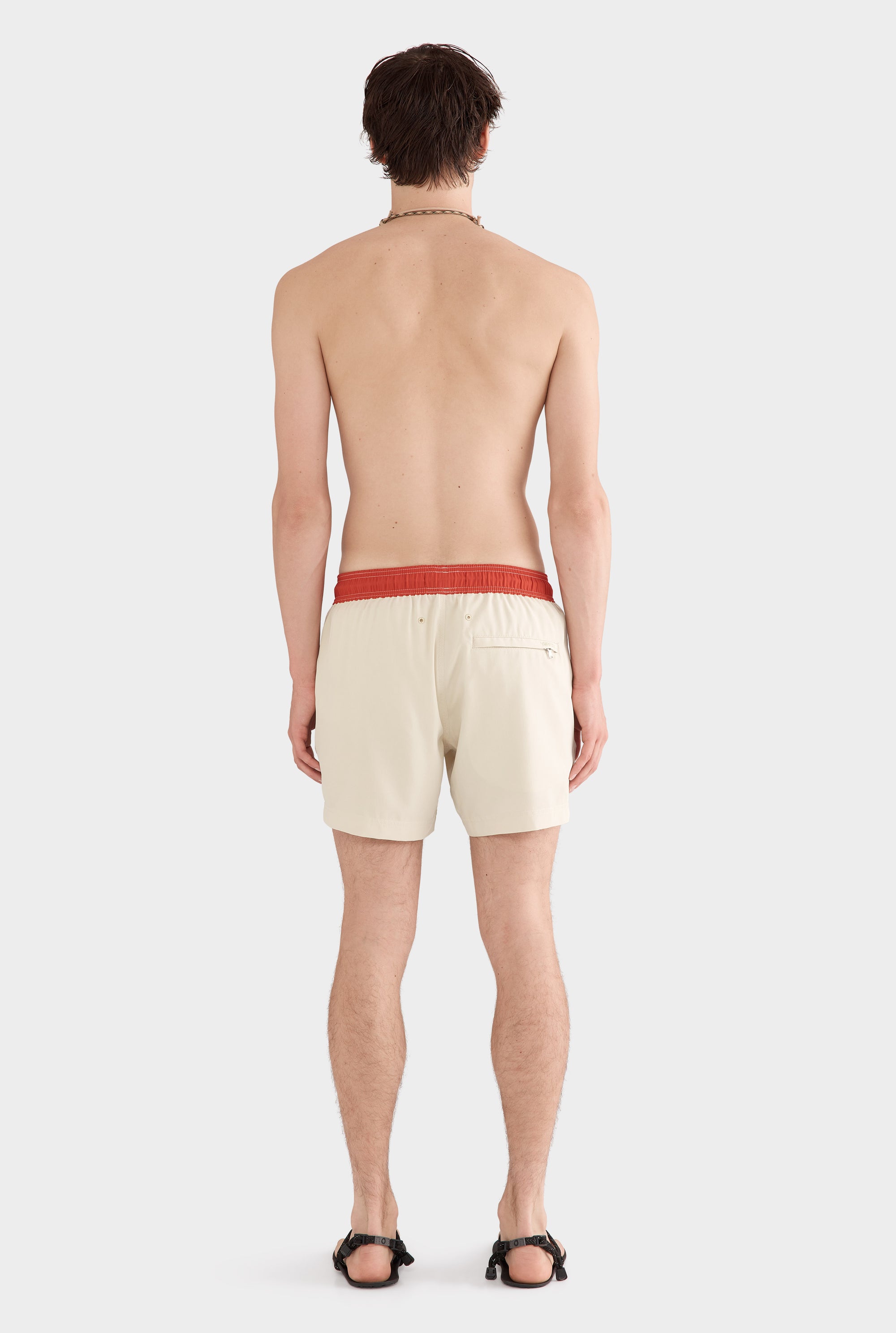 Solid Stretch Swim Short - Green Haze/Red