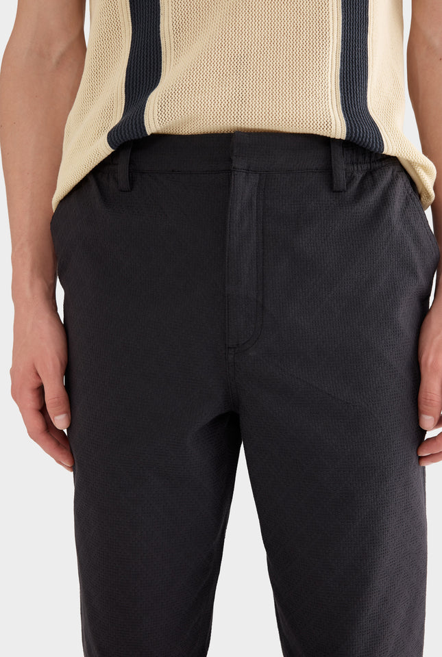 Textured Relaxed Trouser - Charcoal