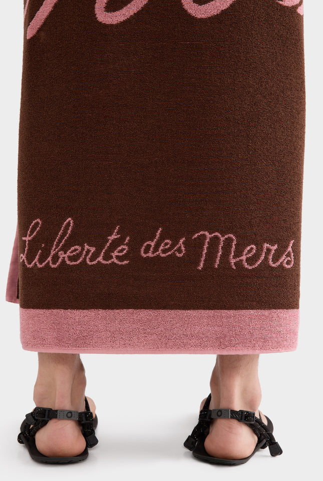 Venroy Jacquard Towel - Cocoa/Pink