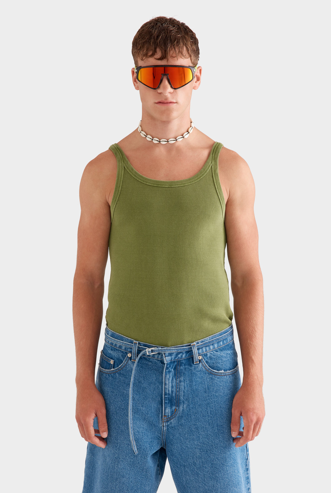 Pigment Dyed Slim Fit Tank -  Cactus