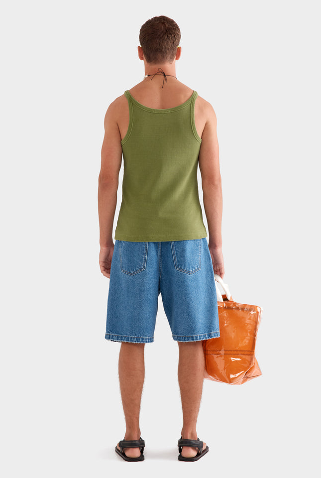 Pigment Dyed Slim Fit Tank -  Cactus