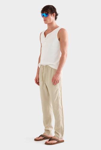 Tencel Lounge Chino -  Pistachio Shell/Natural Tape