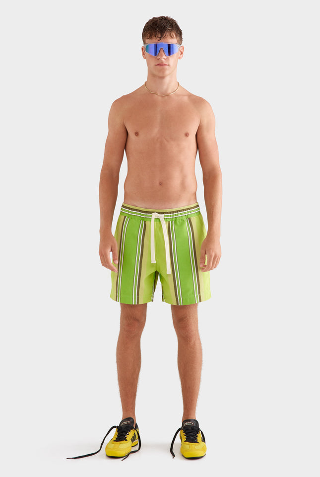 Lounge Short -  Green Stripe