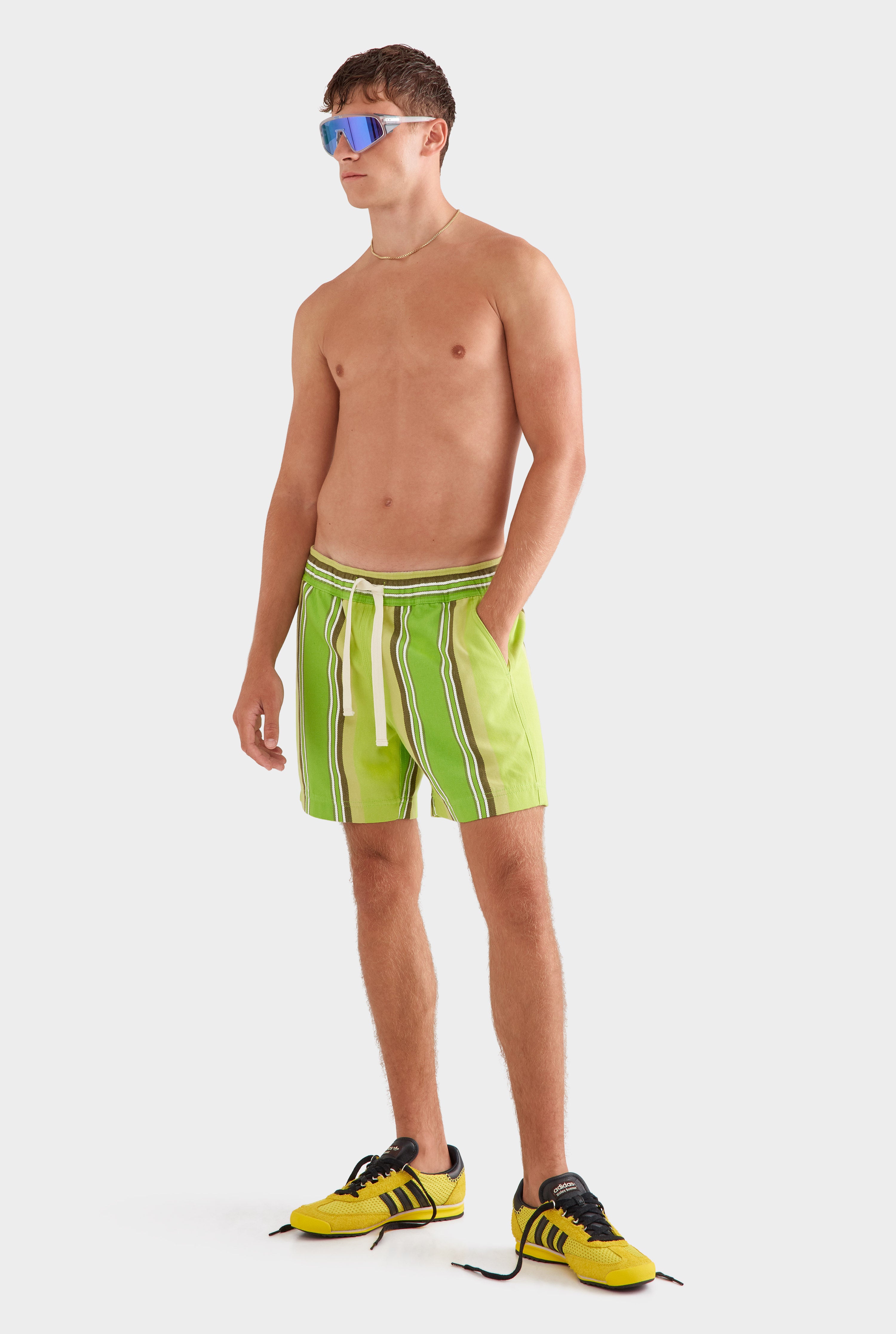 Lounge Short -  Green Stripe