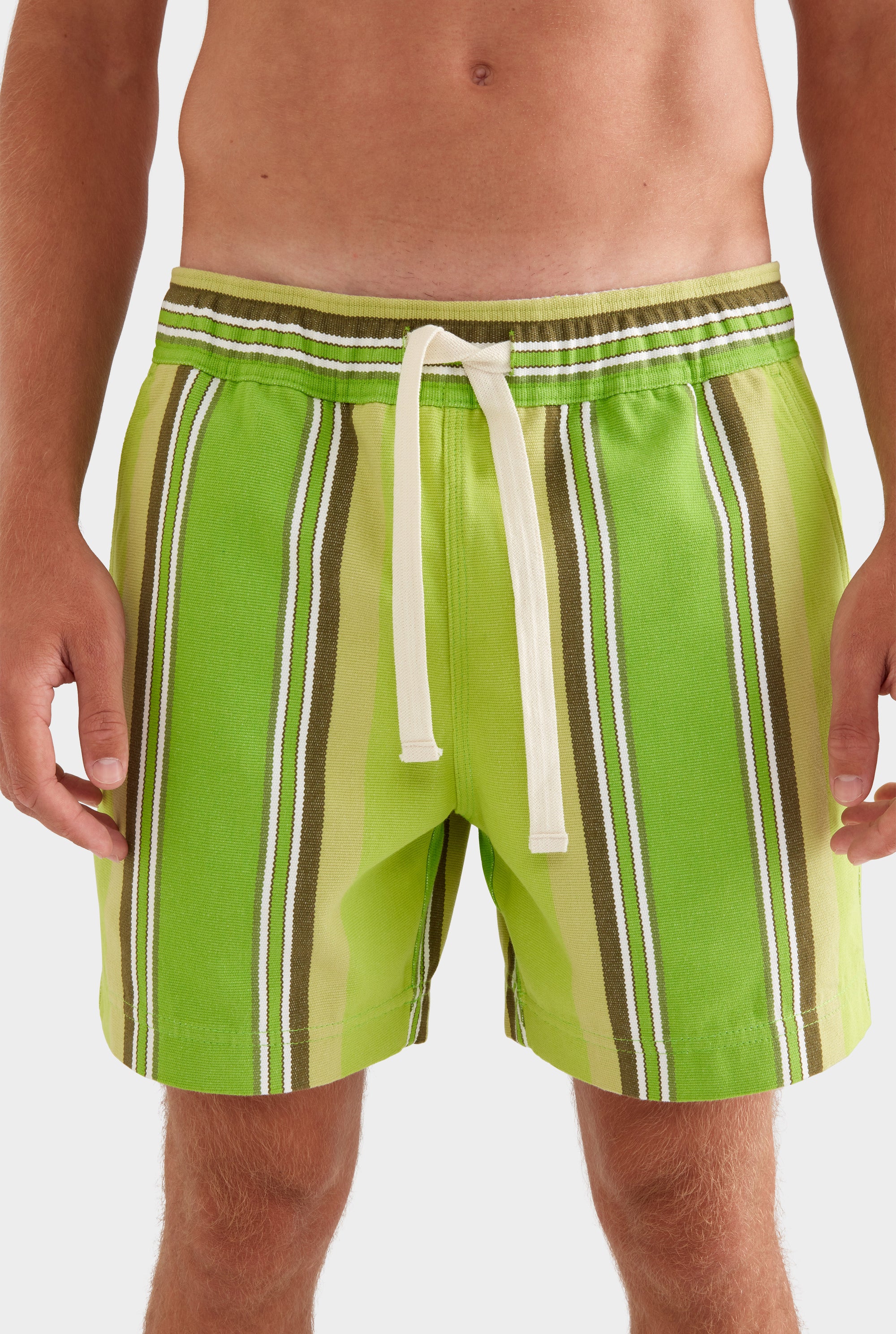 Lounge Short -  Green Stripe