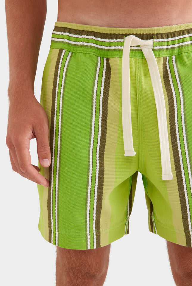 Lounge Short -  Green Stripe