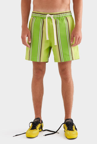 Lounge Short -  Green Stripe