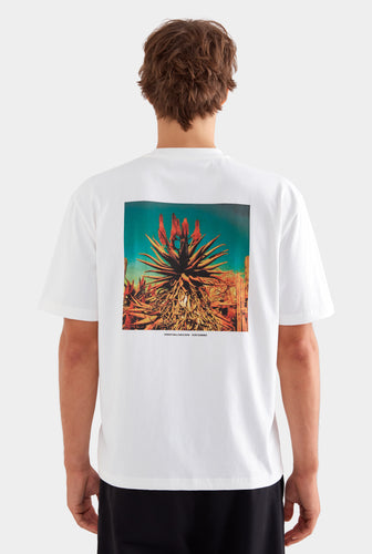Standard Cotton T Shirt - Off White/Cactus Print