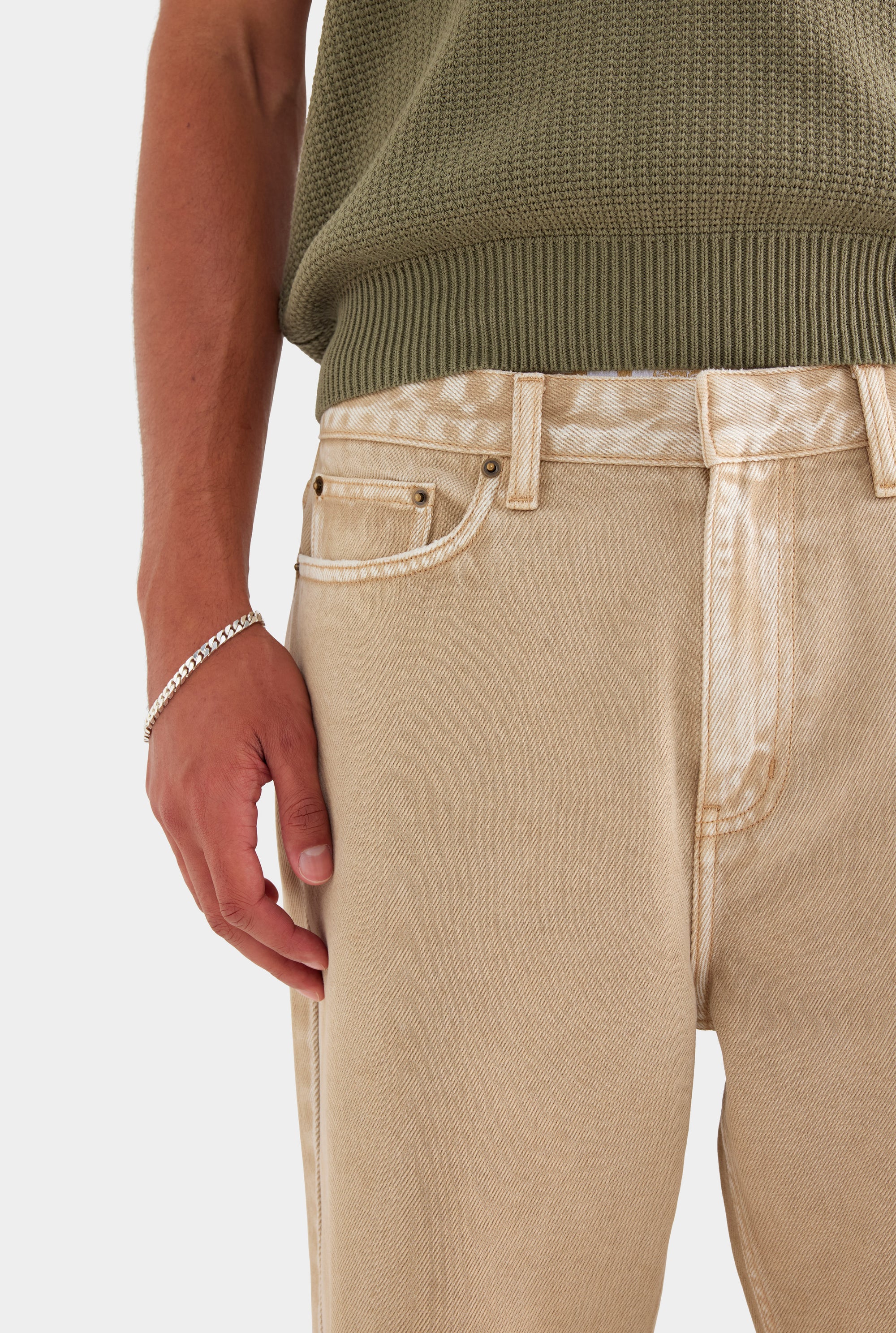 Straight Leg Denim Jean - Stone