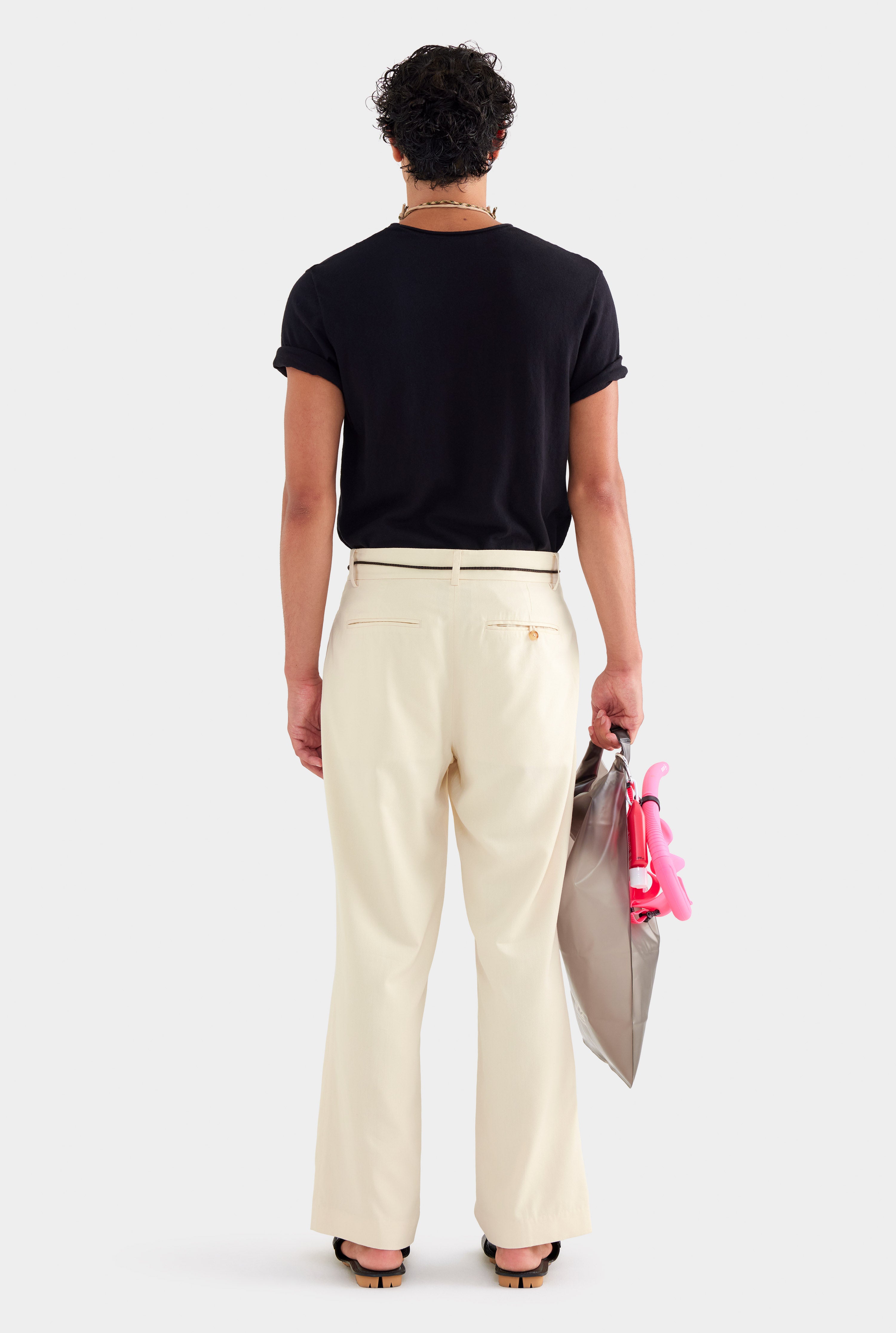 Tailored Pleat Trouser - Cream