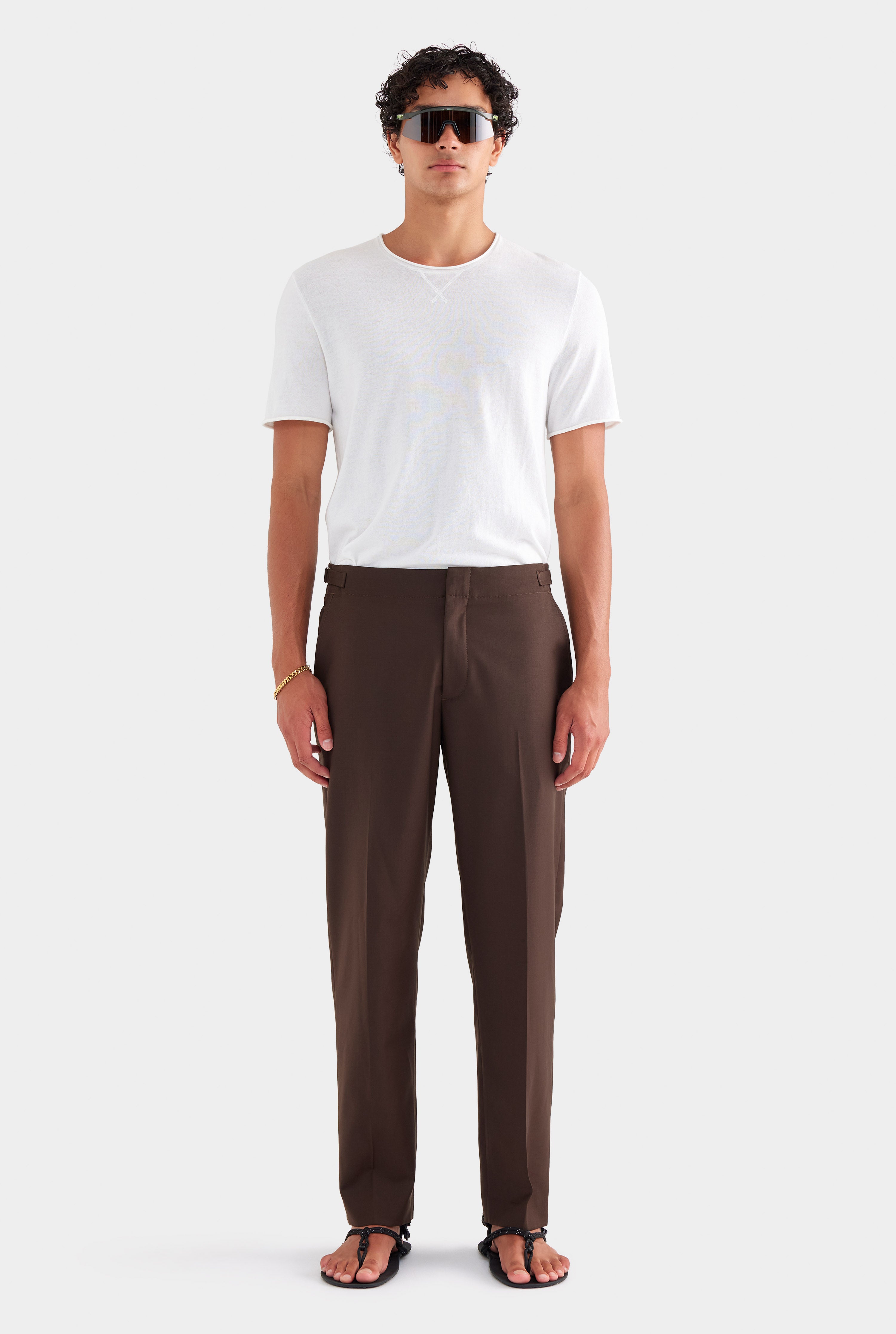 Tailored Wool Trouser - Brown