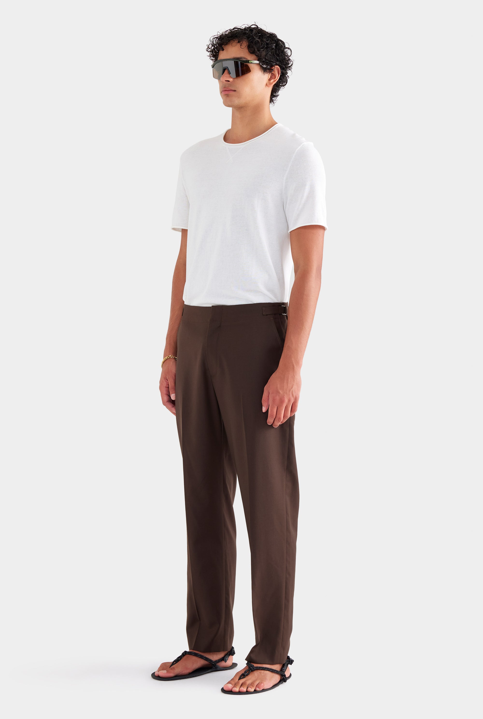 Tailored Wool Trouser - Brown