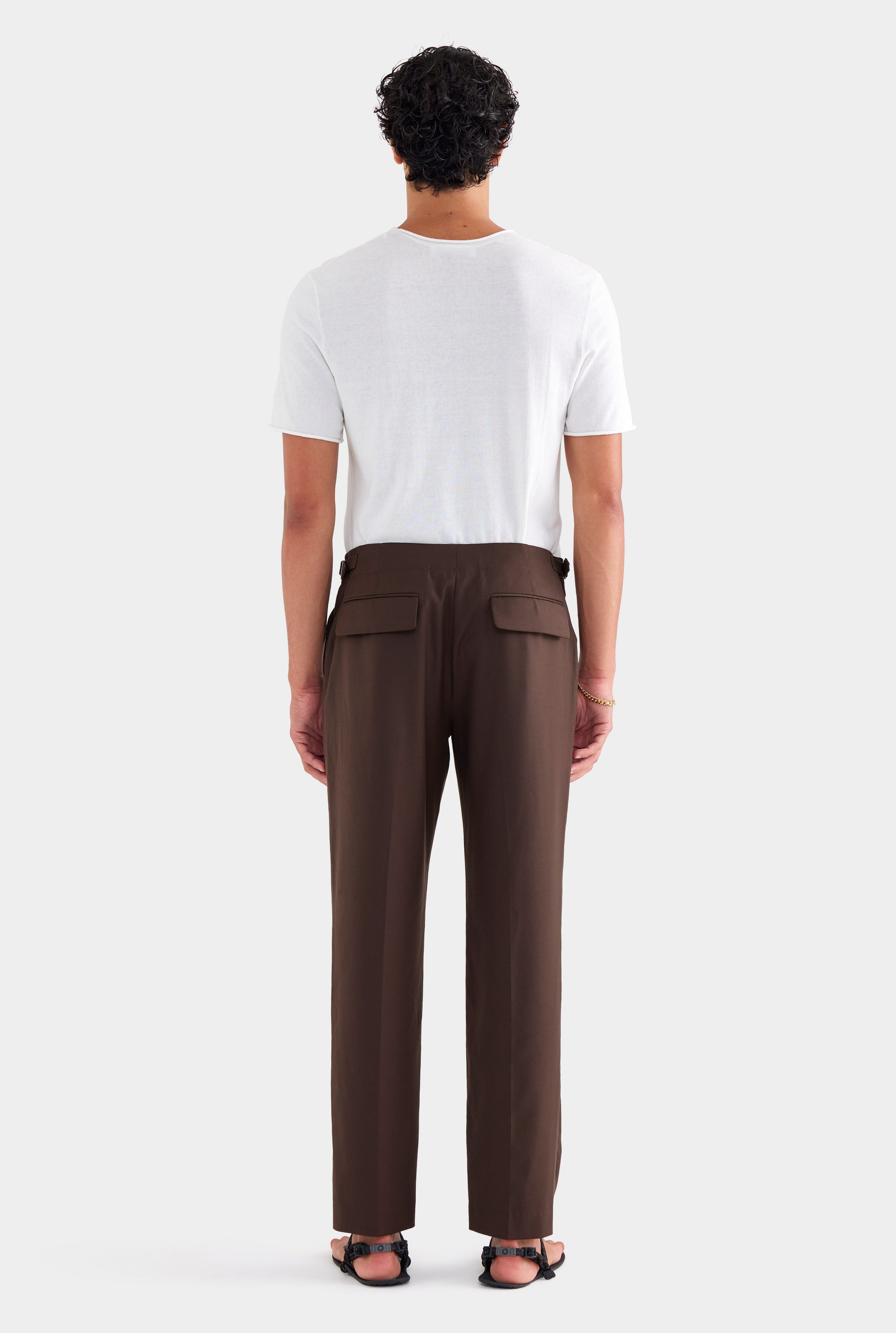 Tailored Wool Trouser - Brown