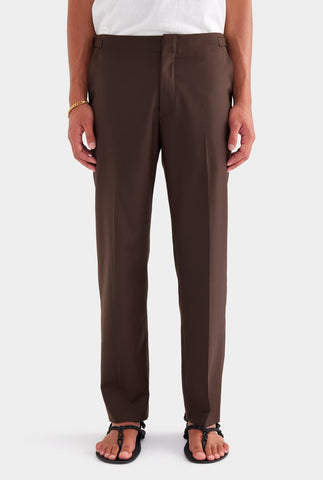 Tailored Wool Trouser - Brown