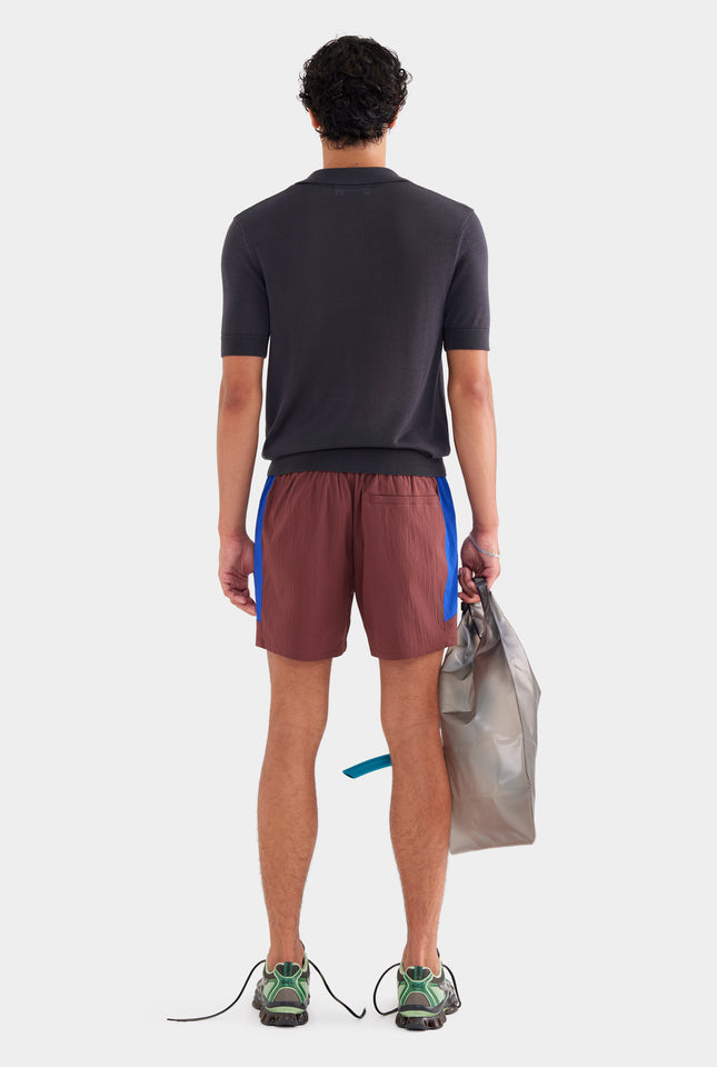 Tencel Knit Short Sleeve Polo - Smoke Grey