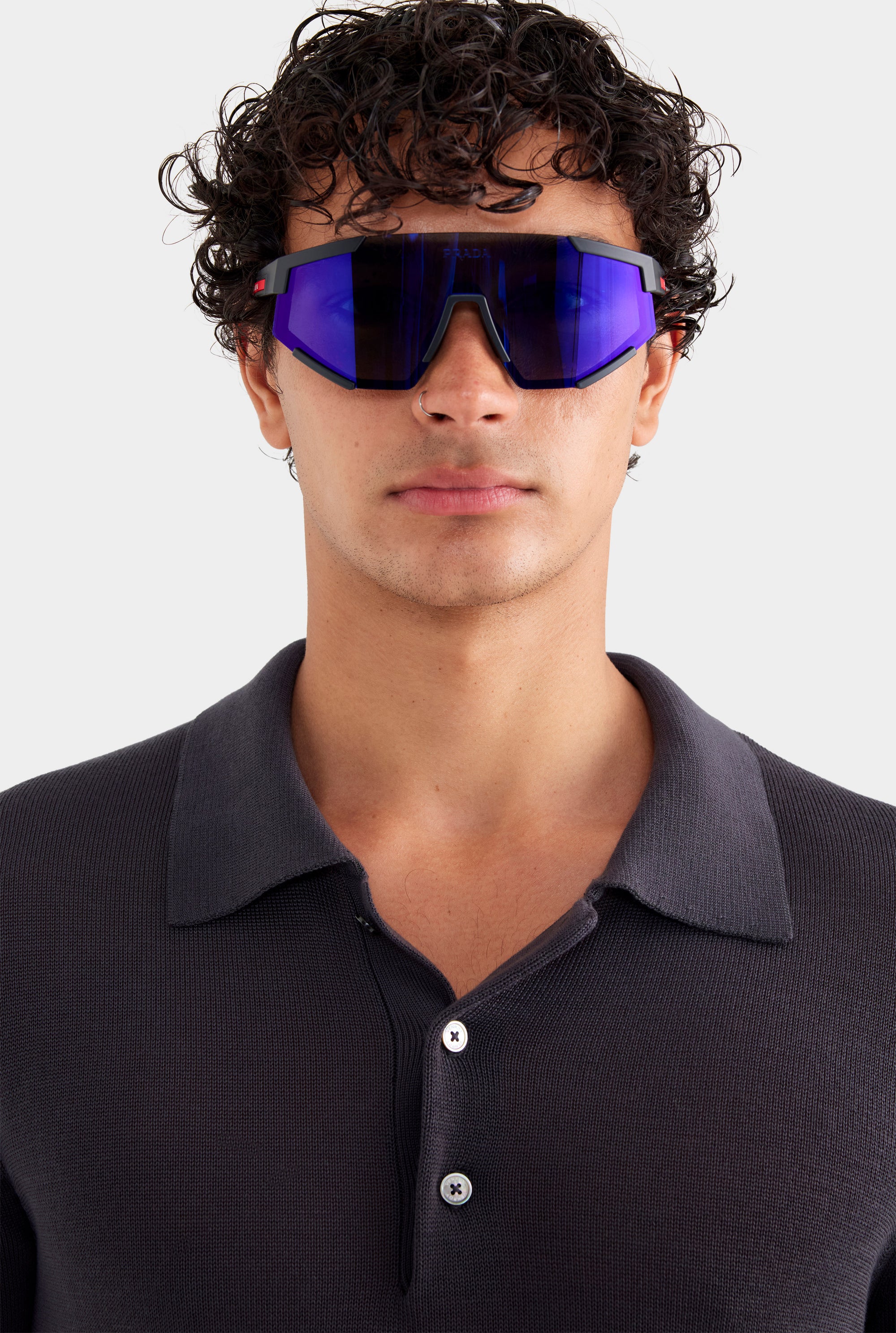 Tencel Knit Short Sleeve Polo - Smoke Grey