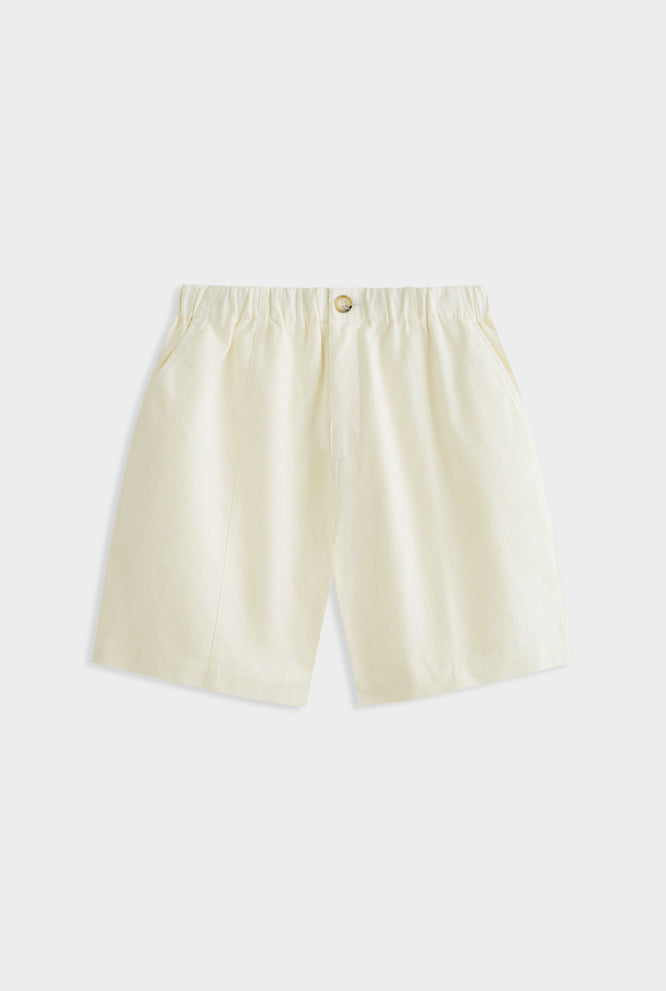 Textured Seam Detail Short - Cream