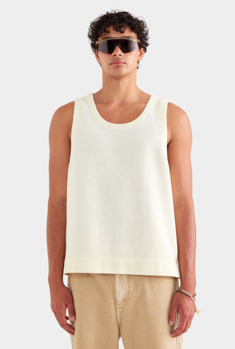 Textured Cotton Tank - Cream