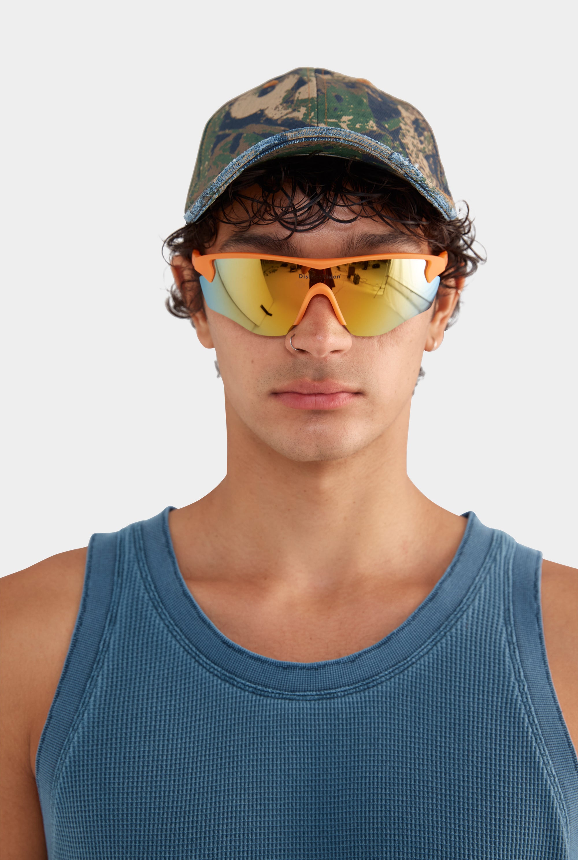 Waffle Cotton Tank - Navy Blue