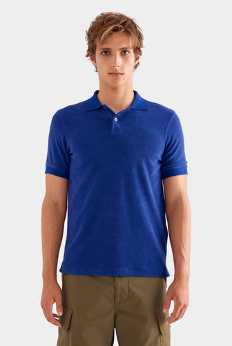 Woven Terry Polo - Blueberry